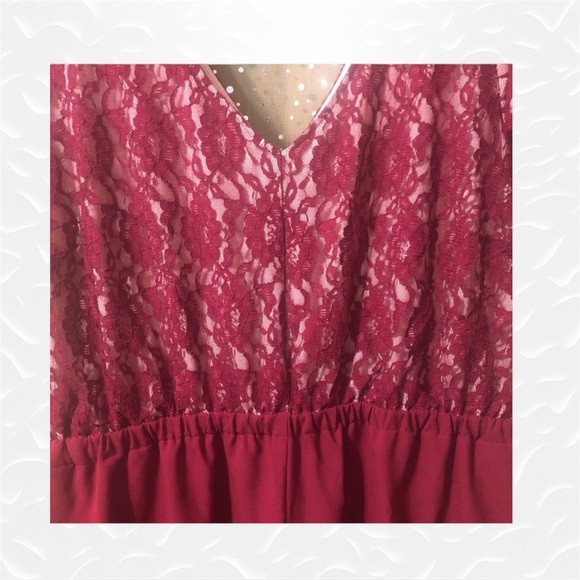 NWT Lane Bryant One Piece Wide Leg Pant Suit Lace Zip Up Holiday - Picture 4 of 7